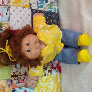 Cabbage Patch Girl Yellow Shirt with Yellow High Tops/Auburn Hair/ Brown Eyes